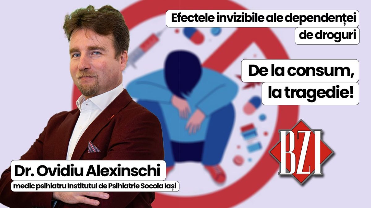 Drogurile ucid! Adevăruri crunte despre consum, combinații fatale și statistici alarmante în emisiunea de sănătate BZI LIVE, a cărui invitat este dr. Ovidiu Alexinschi, medic primar psihiatru în cadrul Institutului de Psihiatrie Socola Iași