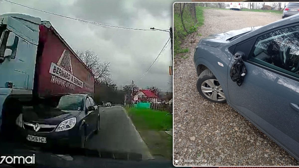 Imagini șocante de pe camera de bord! Un bărbat din Iași a evitat la limită o tragedie: „Dacă nu trăgeam de volan, eram mort”