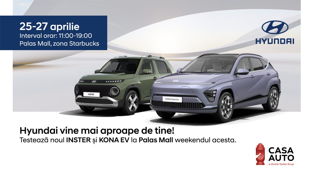 Sesiune Test Drive Hyundai la Palas Mall weekendul acesta – Explorează viitorul mobilității electrice!