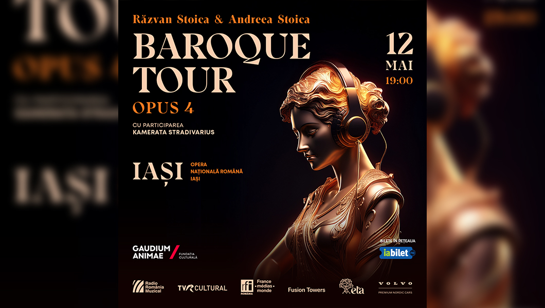 Începe Turneul Național „Baroque Tour Opus 4”. Violonistul Răzvan Stoica și pianista Andreea Stoica revin pe scenele din România, alături de Kamerata Stradivarius