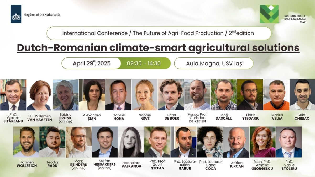 A doua ediție a conferinței internaționale „Viitorul producției agroalimentare – Soluții agricole inteligente în contextul schimbărilor climatice”, la USV Iași