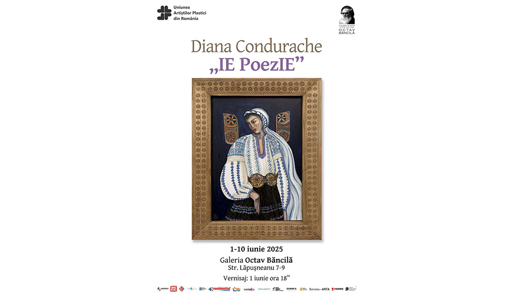 Invitație expoziție intitulată „IE PoezIE” semnată de artista Diana Condurache