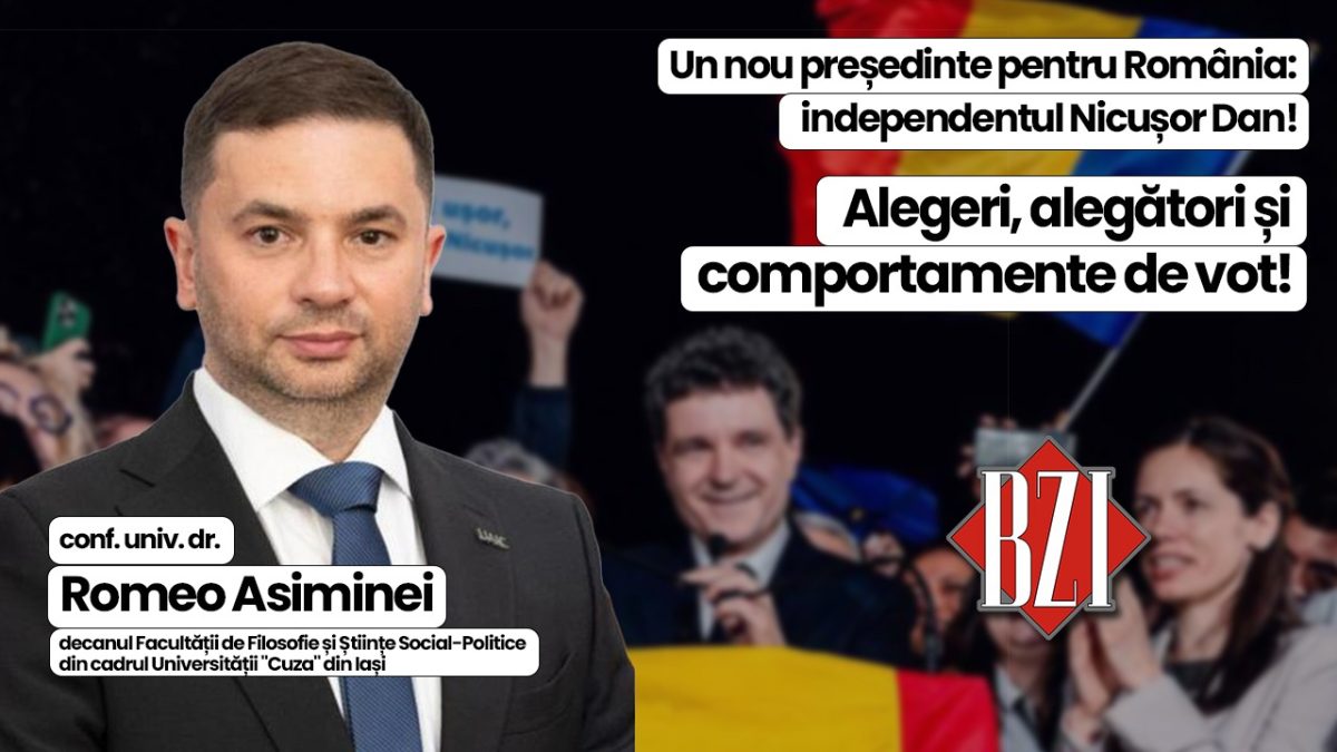 Top analiză politică și electorală BZI LIVE! Despre alegerea noului președinte, comportamente electorale, schimbare de mentalități și reformă în politica externă alături de conf. univ. dr. Romeo Asiminei, decanul Facultății de Filosofie și Științe Social-Politice din cadrul Universității „Cuza” din Iași