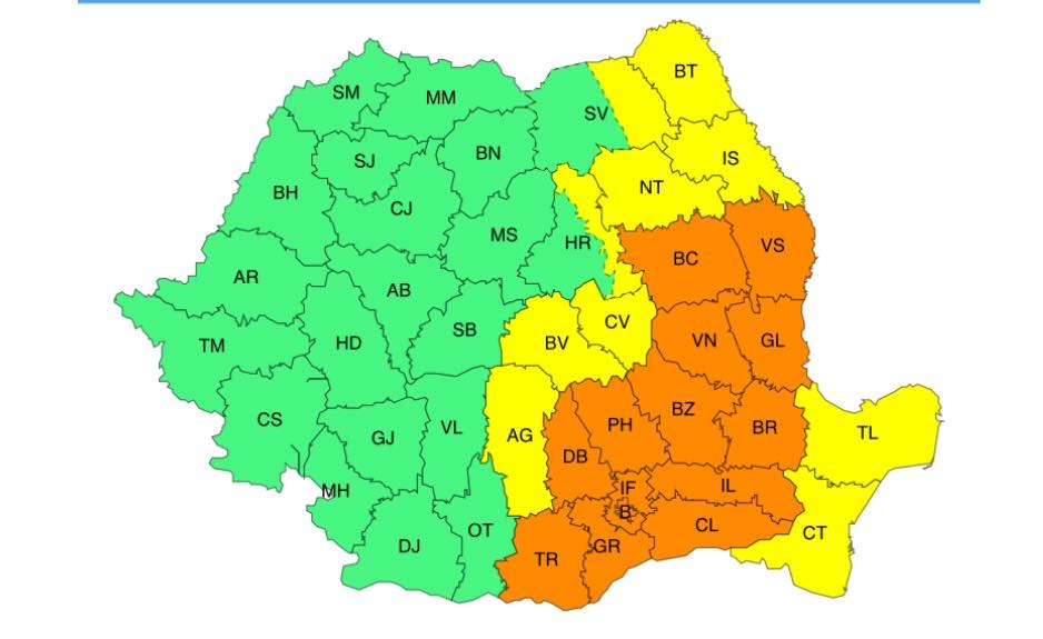 Vreme severă în estul țării: ploi torențiale, vânt puternic și răcire accentuată până pe 28 mai