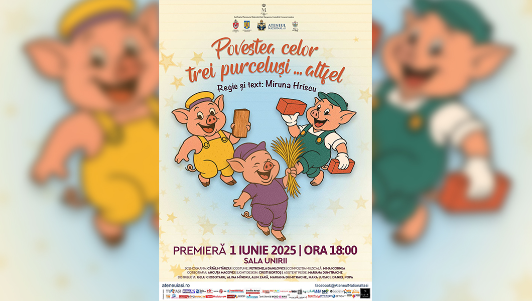 Premieră de teatru pentru copii la Sala Unirii – Povestea celor trei purceluși… altfel