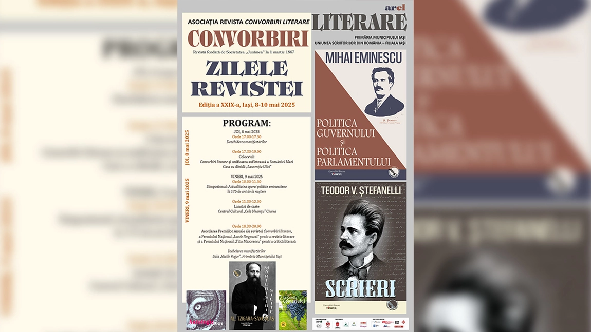 Zilele Revistei „Convorbiri Literare”, ediția a XXIX-a: Colocvii, simpozioane și premii pentru excelență literară