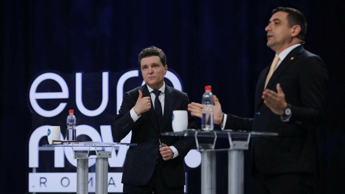 George Simion l-a provocat public pe contracandidatul său Nicușor Dan să răspundă la trei întrebări