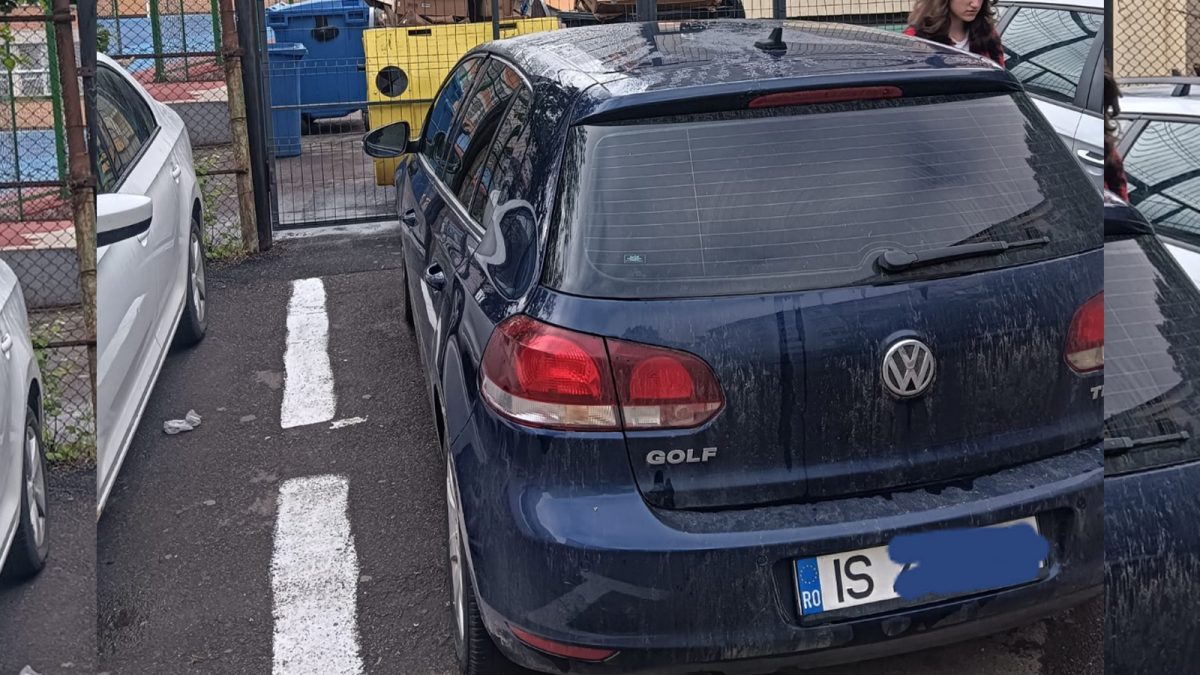 Doi șoferi din Iași au blocat intrarea într-o școală din oraș! Și-au lăsat mașinile în fața porții, iar elevii nu aveau pe unde să treacă