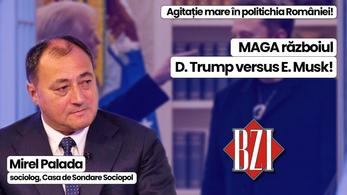 Super talk-show permanent BZI LIVE alături de invitatul special Mirel Palada, sociolog – Casa de Sondare Sociopol! Despre toată „vâltoarea” politică, economică și socială din România, MAGA „războiul” Donald Trump versus Elon Musk