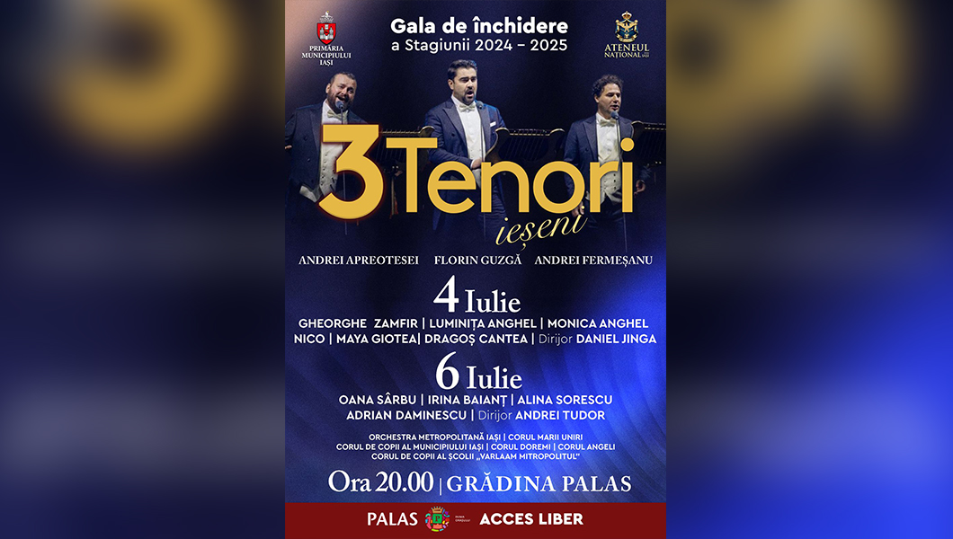 Două concerte extraordinare încheie stagiunea Ateneului Național din Iași, în Grădina Palas