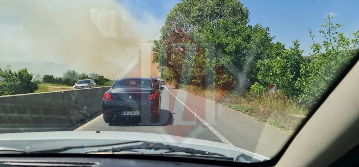Incendiu de vegetație uscată, în Valea Lupului. Pompierii intervin