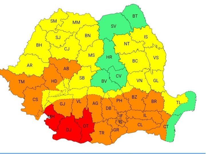 Avertizare meteorologică. Cod GALBEN de caniculă și disconfort termic