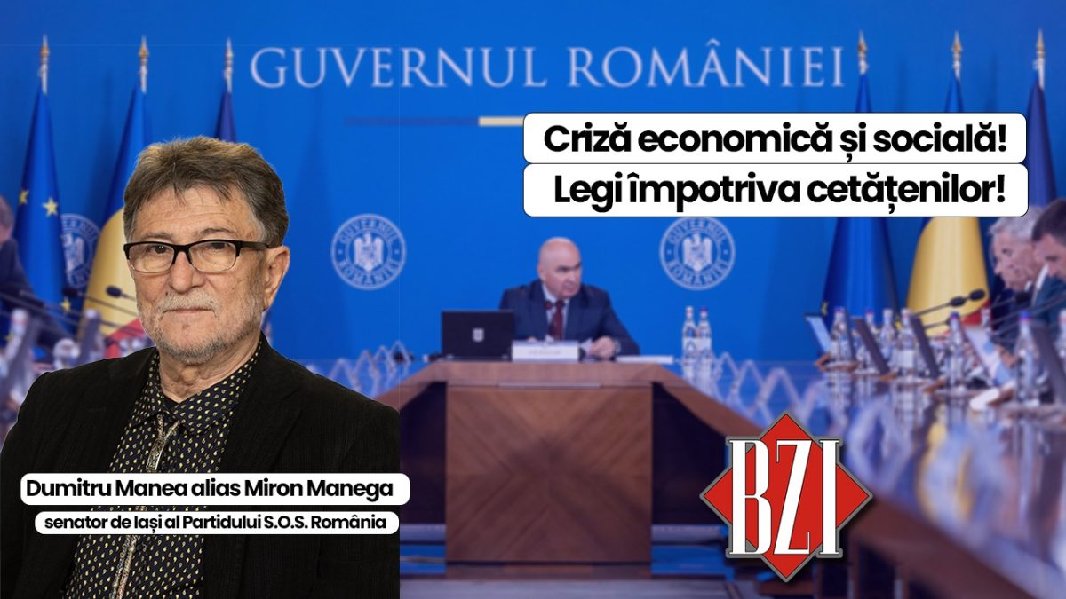 Emisiune-analiză BZI LIVE alături de Dumitru Manea alias Miron Manega, senator de Iași al Partidului S.O.S. România