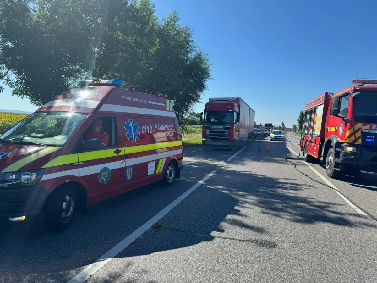 Accident rutier pe DN2! Două persoane au fost rănite, iar traficul este blocat temporar