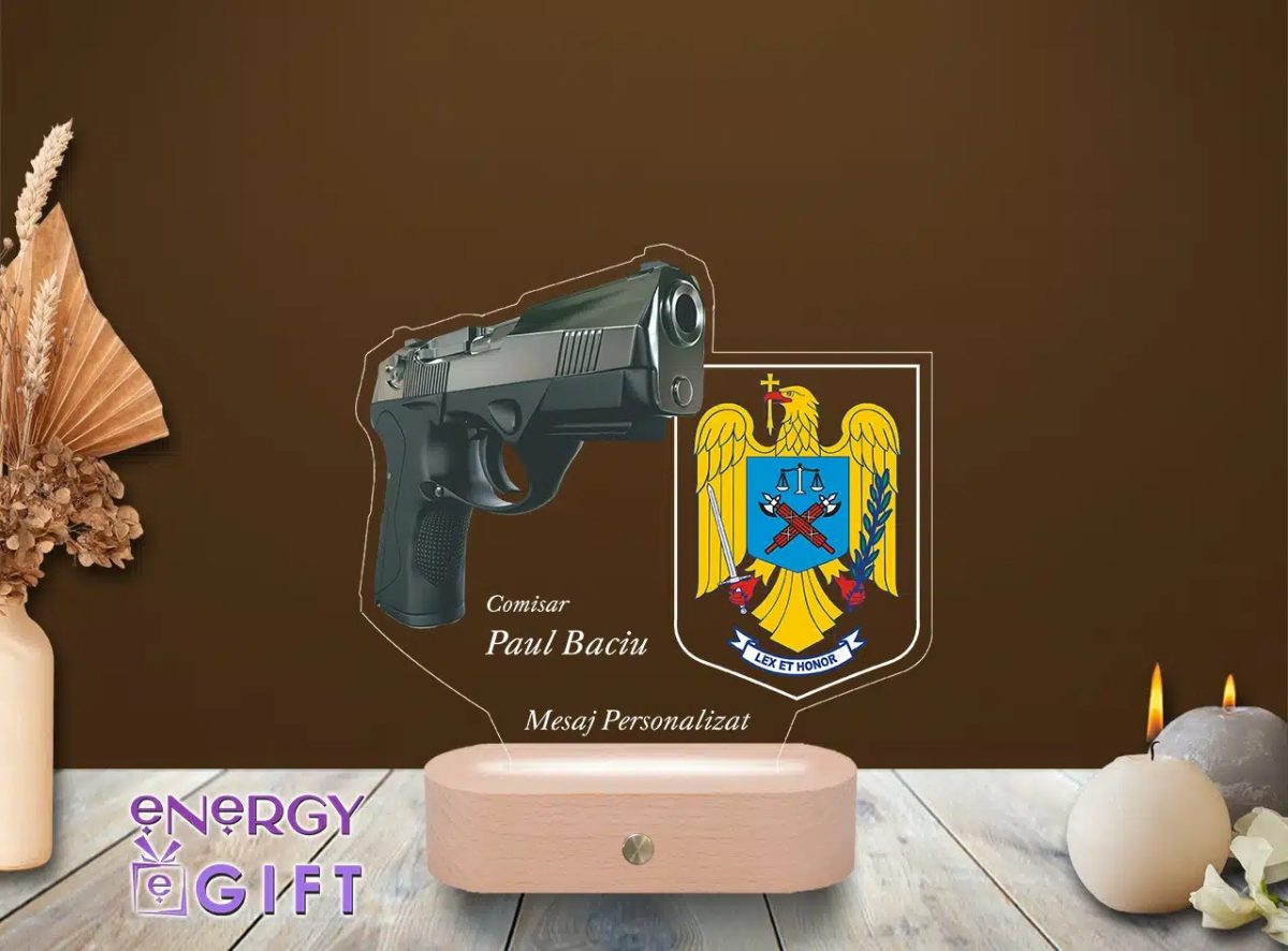 Respect pentru uniformă, luminat cu stil: Lampa LED 3D personalizată – Poliție
