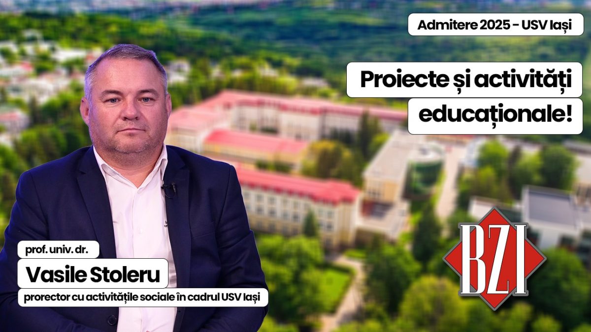 Top Academic în Studioul BZI LIVE alături de un invitat special, prof. univ. dr. Vasile Stoleru, prorector cu activitățile sociale în cadrul USV Iași! De la Admiterea 2025, proiecte și perspective academice la parteneriatul cu studenții, burse, competiții sportive