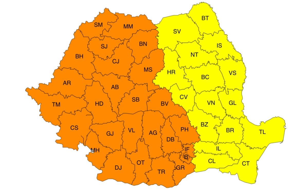 Avertizare meteorologică! Cod Galben de caniculă și disconfort termic ridicat