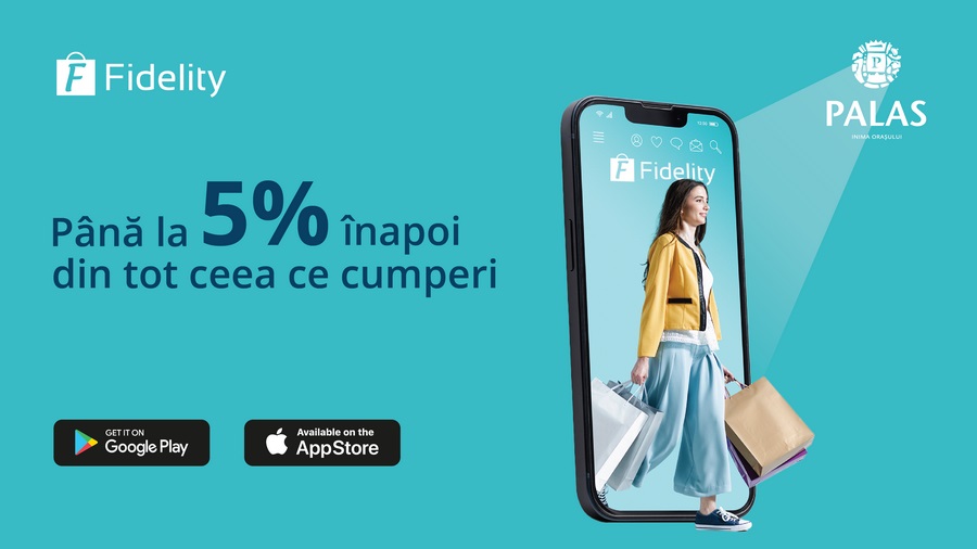 Aplicația Fidelity by Iulius, acum și la Palas: până la 5% din valoarea tuturor cumpărăturilor înapoi, plata rapidă a parcării, oferte, noutăți despre evenimente și magazine noi