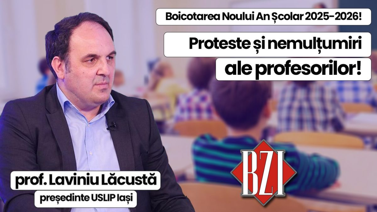 Super-dezbatere și analiză legată de sistemul educațional românesc în Studioul BZI LIVE alături de prof. Laviniu Lăcustă, lider USLIP Iași și alți doi invitați speciali