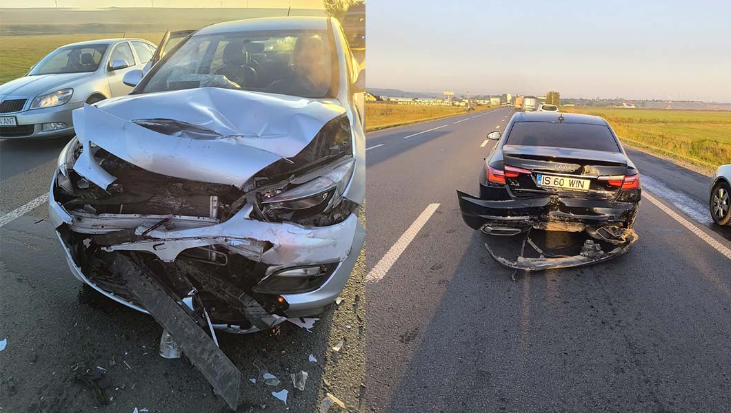 Accident rutier în Podu Iloaiei. Două mașini au fost implicate