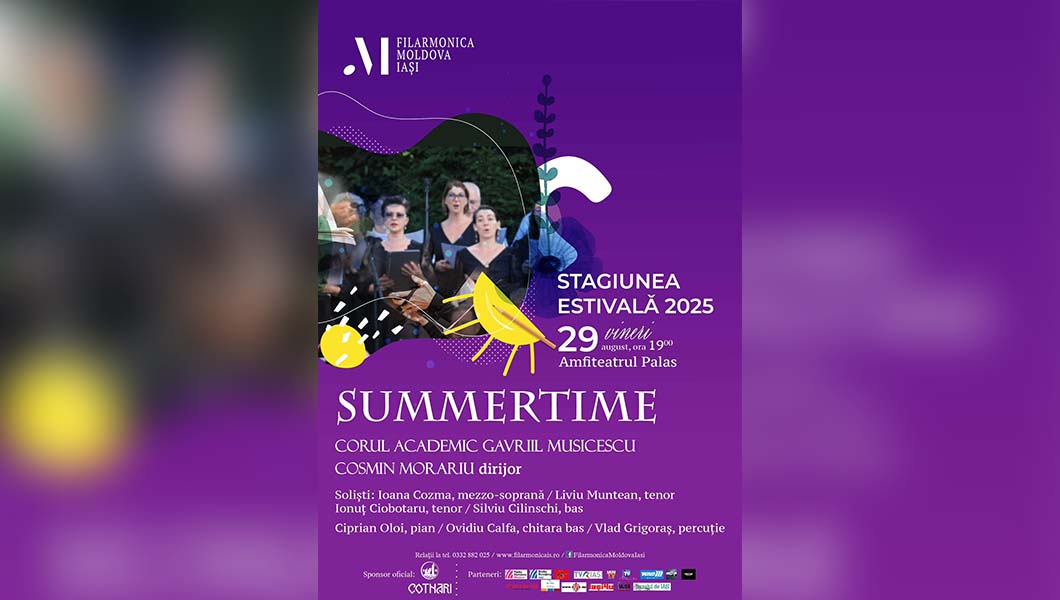 Concert coral în aer liber la Iași! „Summertime” aduce muzica verii la Amfiteatrul Palas