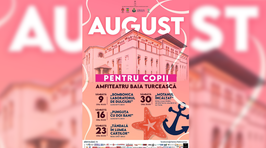 Povești sub cerul liber! Teatru pentru cei mici, în fiecare sâmbătă la Amfiteatrul Băii Turcești din Iași