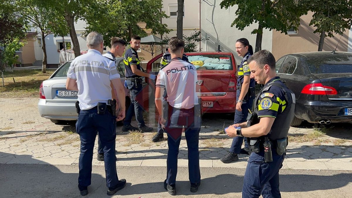 Urmărire pe străzile din Iași! Șoferul a abandonat mașina și a fugit pe jos, urmărit de polițiști în Tomești – EXCLUSIV