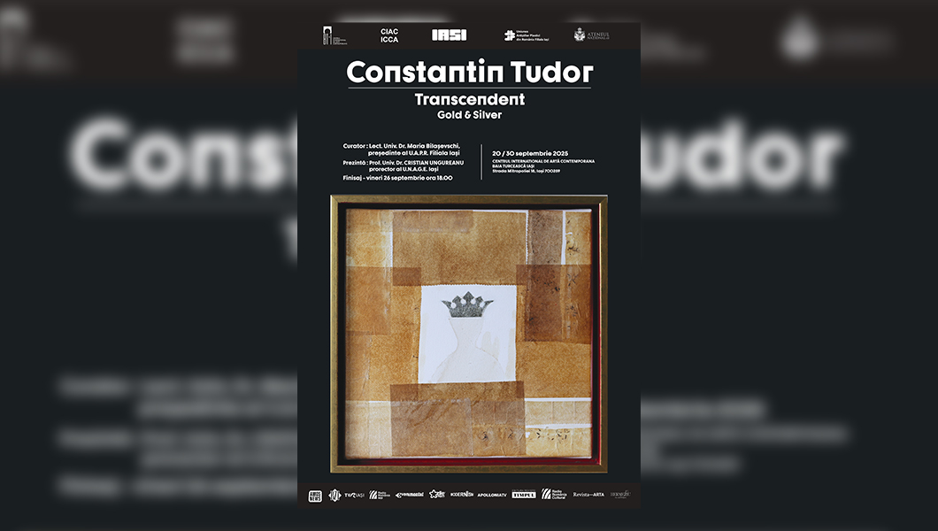 Invitație la expoziția „Transcendent” Gold & Silver semnată de artistul Constantin Tudor