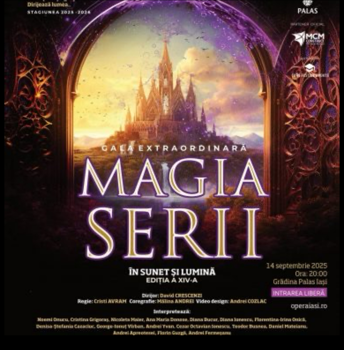 Spectacol de excepție în această seară, în Grădina Palas, cu pagini din filmele lui Disney și de pe Broadway