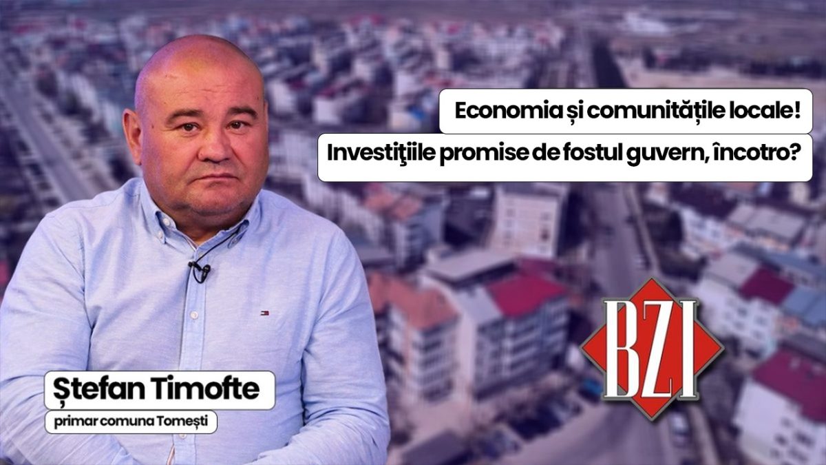 LIVE VIDEO – Economia și comunitățile locale dezbătute de Ștefan Timofte, primarul comunei Tomești, la BZI LIVE