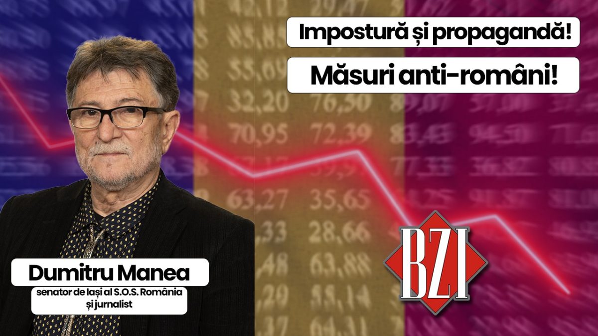 Ediție BZI LIVE alături de Dumitru Manea alias Miron Manega, jurnalist, scriitor, senator de Iași al S.O.S. România. Vor fi abordate cele mai importante teme pentru români