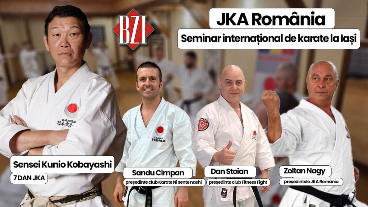 LIVE VIDEO – JKA România – Seminar internațional de karate la Iași. Invitatul special: Sensei Kunio Kobayashi, 7 DAN JKA (Tokyo)! În studioul BZI LIVE sunt prezenți Dan Stoian, Zoltan Nagy și Sandu Cîmpan