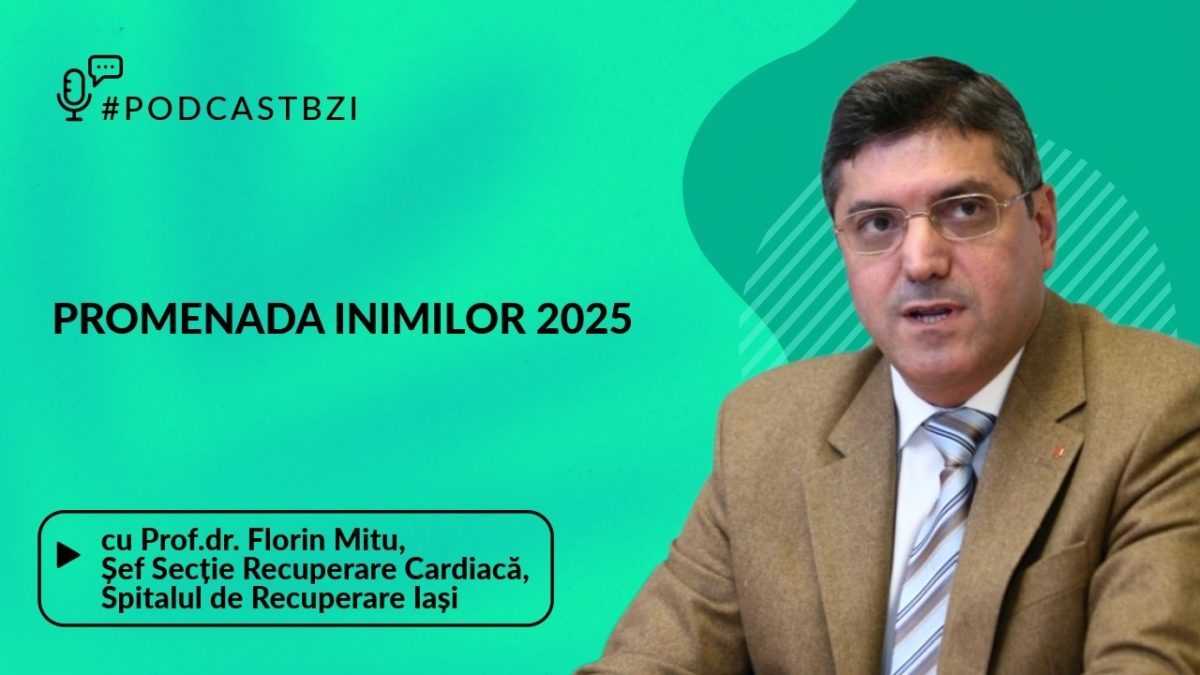 LIVE VIDEO – Prof. dr. Florin Mitu, șeful Secției de Recuperare Cardiovasculară din cadrul Spitalului de Recuperare Iași, discută la PodcastBZI despre evenimentul de tradiție „Promenada Inimilor 2025”