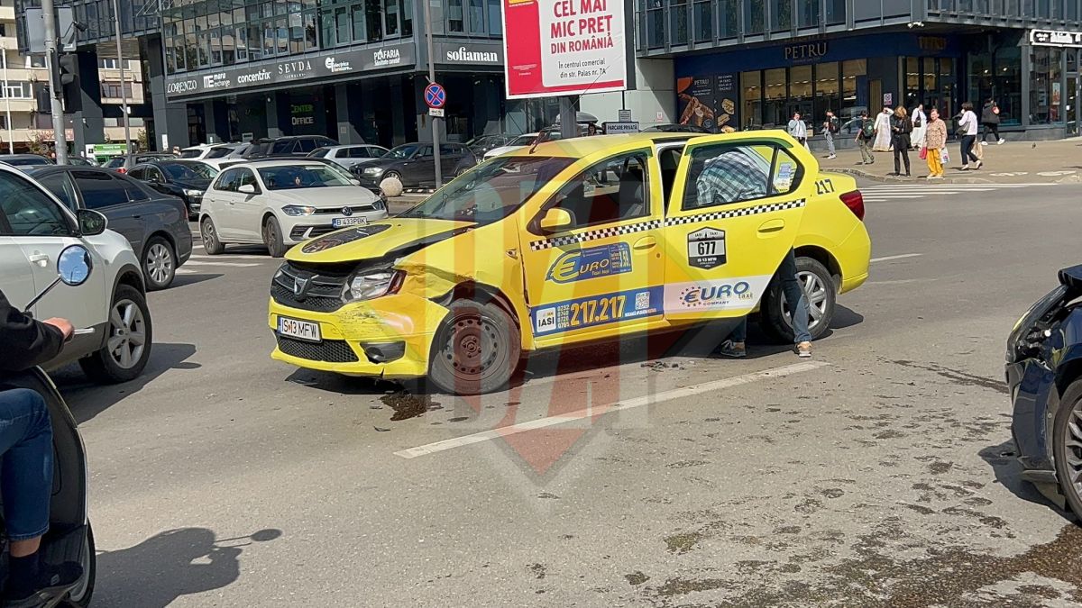 Accident rutier pe Anastasie Panu. Două persoane au fost rănite, în urma coliziunii a două mașini