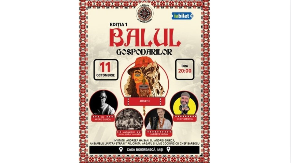 Eveniment unic la Iași, de la care nu trebuie să lipsești. „Balul Gospodarilor”- o experiență culinară și culturală completă