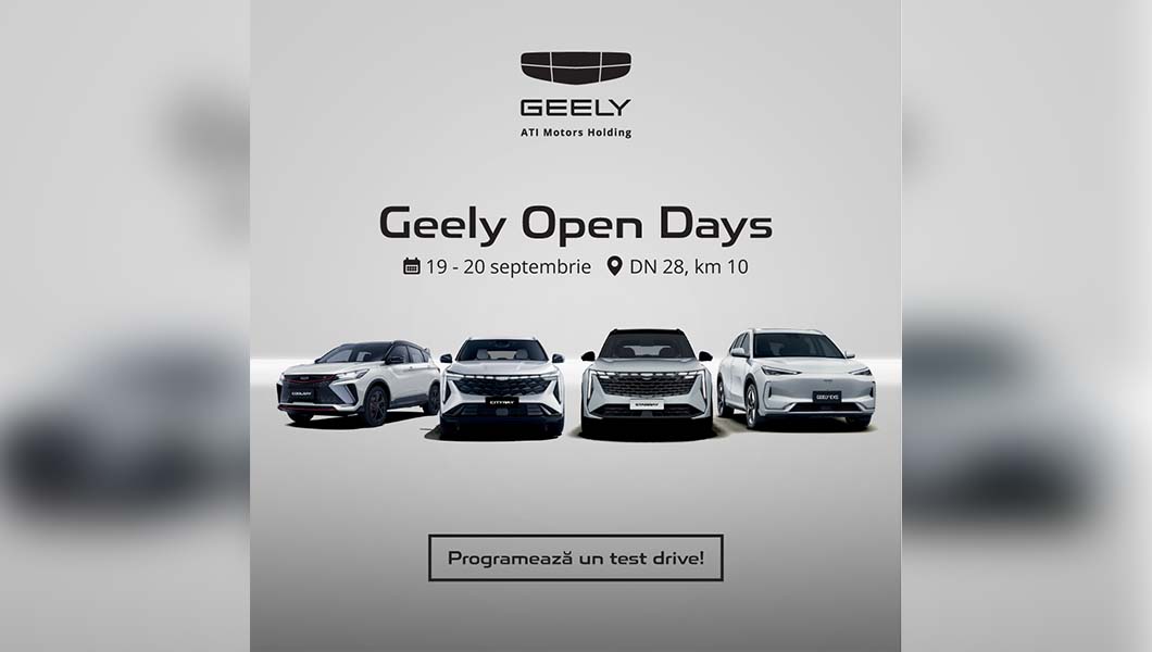 Test drive cu adrenalină la Iași! Noile modele Geely pot fi testate pe 19 și 20 septembrie, la Brătuleni