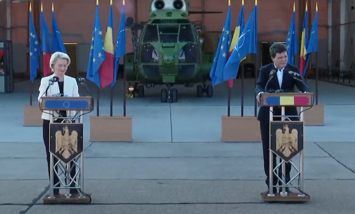 Președintele României și Ursula von der Leyen, conferință de presă comună la baza „Mihail Kogălniceanu” – LIVE VIDEO