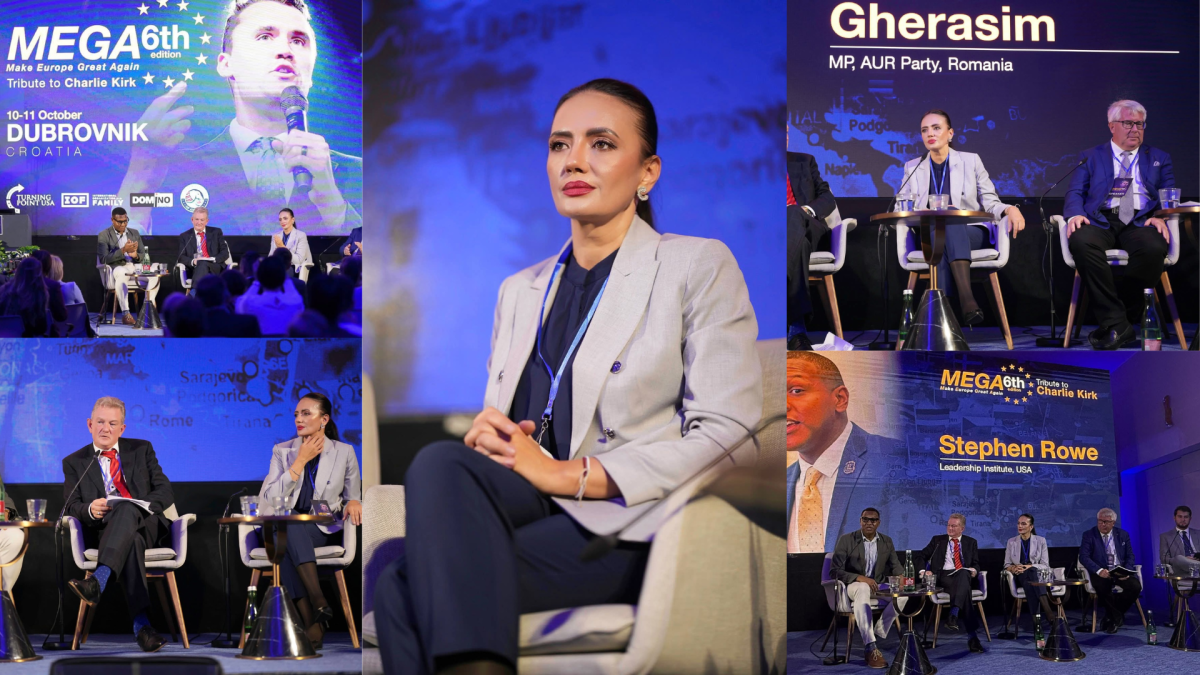 Laura Gherasim, deputat AUR și președinte al Comisiei pentru Cercetarea Abuzurilor, Corupției și Petiții a participat la Conferința MEGA 2025 (Make Europe Great Again), Dubrovnik, Croația