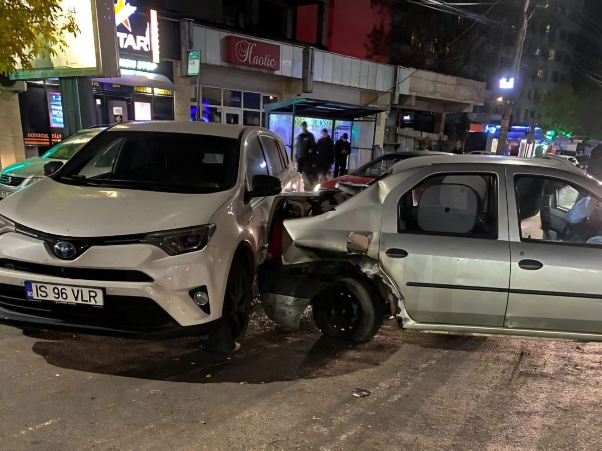 Accident rutier în Minerva, municipiul Iași! Două autoturisme au intrat în coliziune