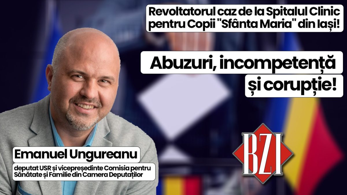 Emisiune BZI LIVE cu invitatul Emanuel Ungureanu, deputat USR și membru în Comisia pentru Sănătate și Familie
