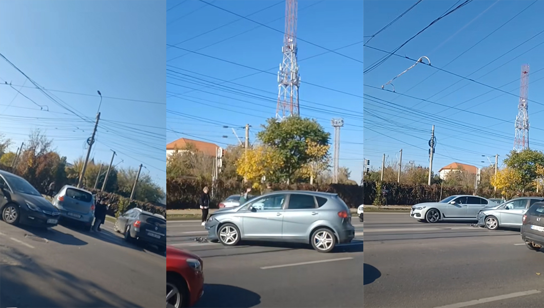 Accident rutier pe strada Silvestru! Un șofer nu a acordat prioritate și a provocat o coliziune