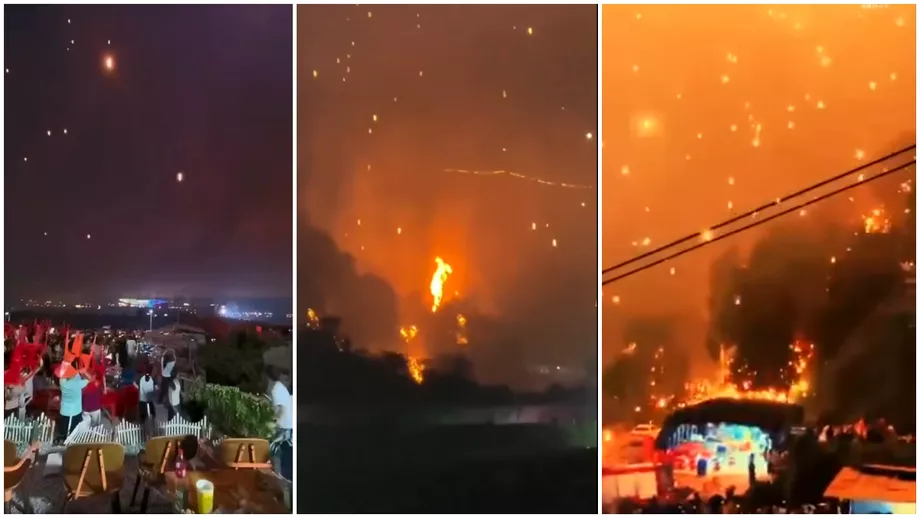 Scene incredibile în China: ”ploaia de foc” căzută peste oameni