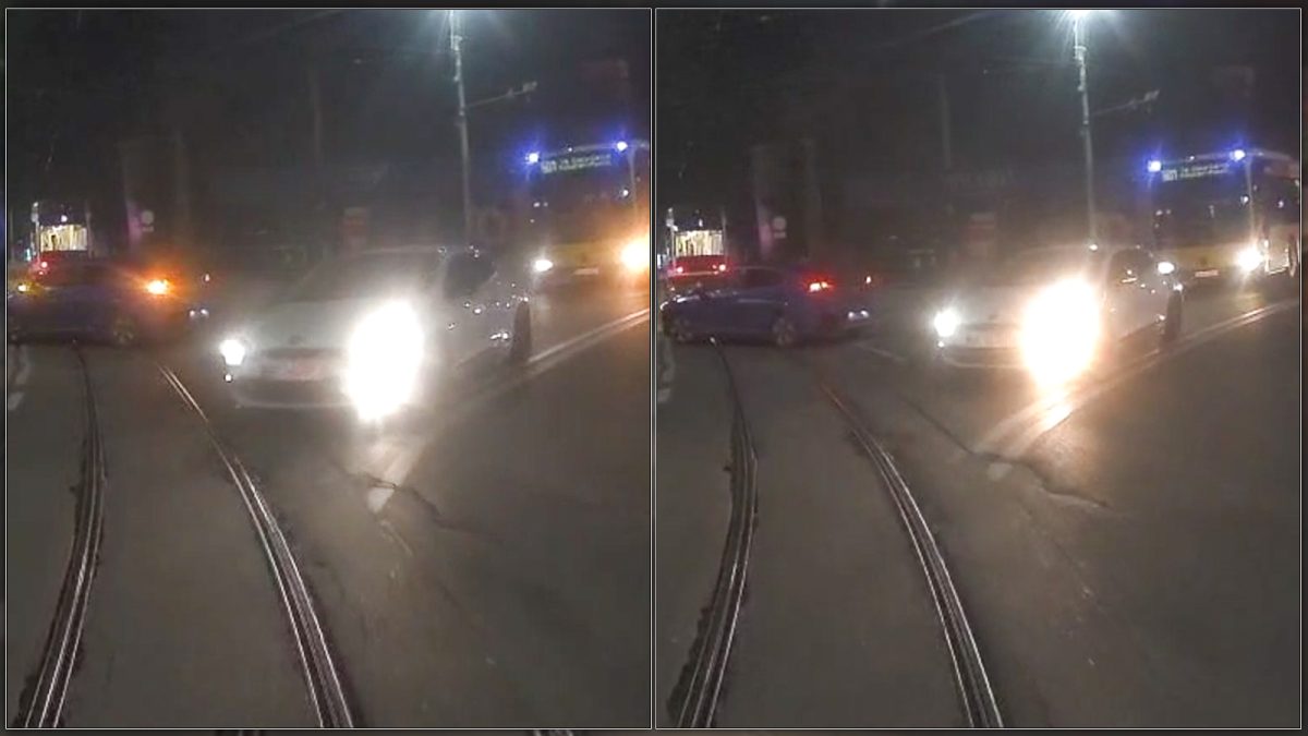 Manevre incredibile, făcute de doi șoferi din Iași! Au pus în pericol călătorii unui tramvai, în zona Târgu Cucu