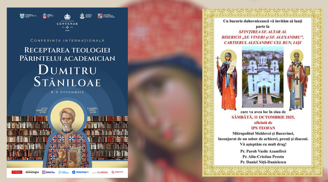 Evenimente care vor avea loc în Arhiepiscopia Iaşilor, în perioada 5-11 octombrie 2025