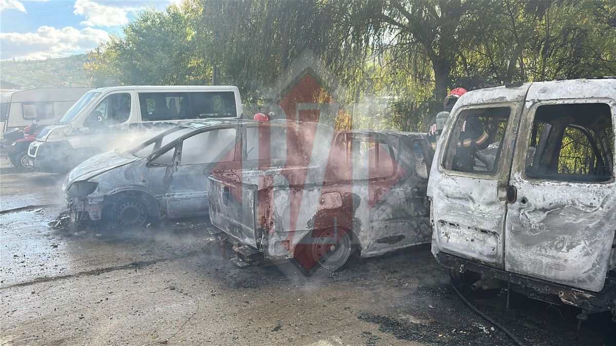 Incendiu în județul Iași. Trei autoturisme au luat foc – UPDATE