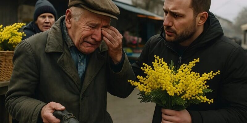 O vânzătoare obraznică i-a vândut unui bătrân o ramură ruptă de mimoză: Nu am putut rezista și am decis să-l ajut pe bătrân
