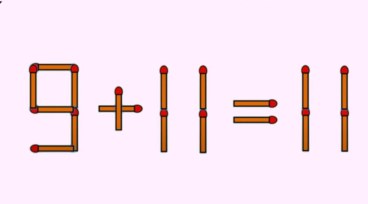 Crezi că ai un IQ peste medie? Corectează 9 + 11 = 11 mutând doar un băț