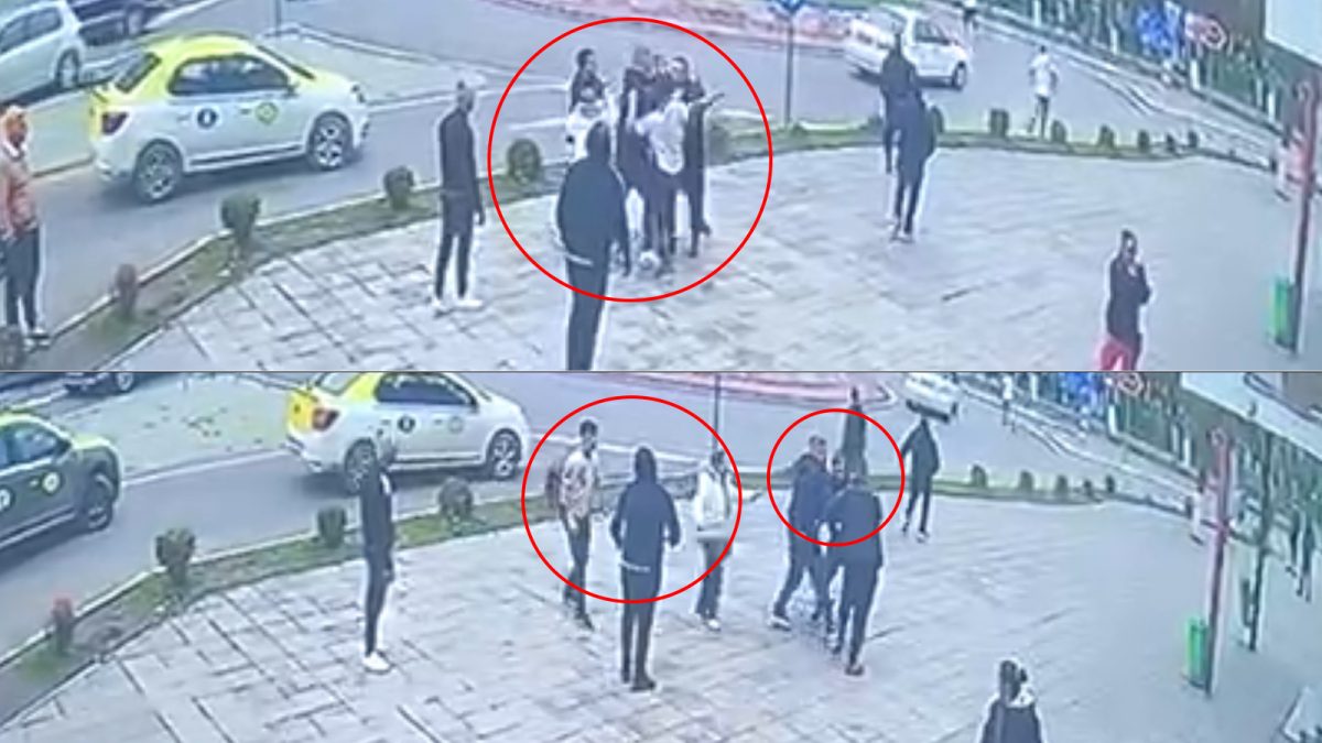 Imagini de pe camerele de supraveghere! Bătaie cu săbii în stradă, la Iași. Un scandal, izbucnit la un cazinou, a degenerat într-o reglare de conturi