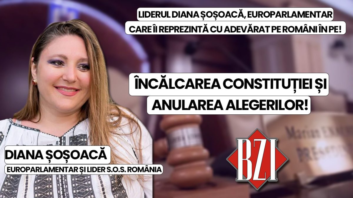 Emisiune specială BZI LIVE alături de Diana Șoșoacă, președinte Partidului S.O.S. România