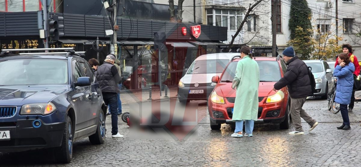 Accident rutier pe bulevardul Ștefan cel Mare. Un bărbat aflat pe trotinetă s-a izbit într-un autoturism – UPDATE